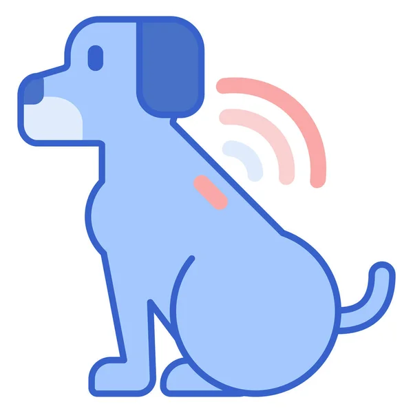 Icona Microchip Pet Gps Stile Contorno Pieno — Vettoriale Stock