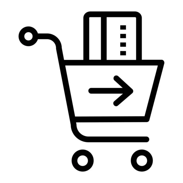 Aggiungere Denaro Commerce Icona Dello Shopping Online Stile Contorno — Vettoriale Stock