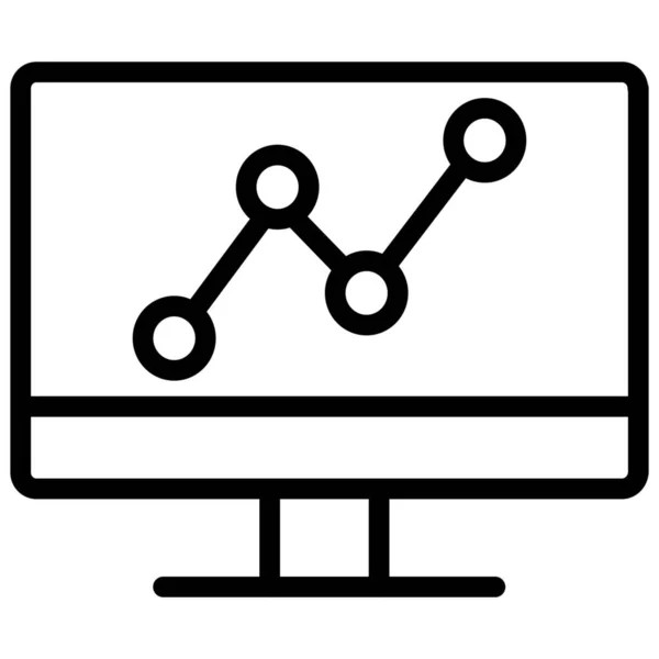 アウトラインスタイルの分析ダッシュボードのアイコン — ストックベクタ