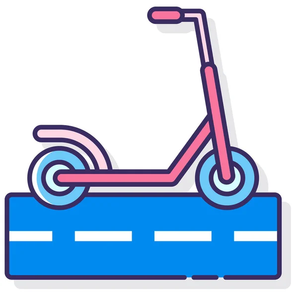 Kick Scooter Wiel Pictogram — Stockvector