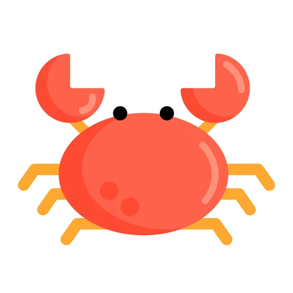 Cancer Crab Seafood Icon Flat Style — Stock Vector