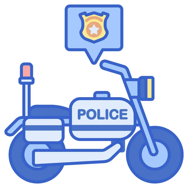 Justitie Motorfiets Politie Pictogram — Stockvector