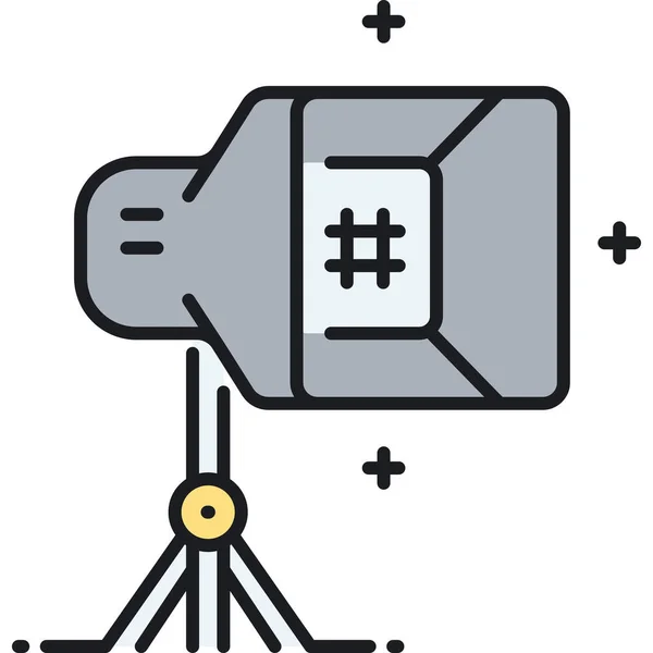 Lichtstandaard Verlichting Pictogram Gevulde Outline Stijl — Stockvector