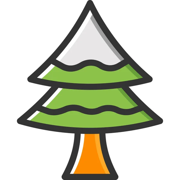 Kerstboom Bos Dennenboom Icoon Gevulde Outline Stijl — Stockvector