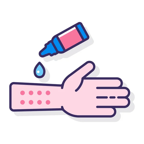 Prick Skin Test Icon Filled Outline Style — Stock Vector