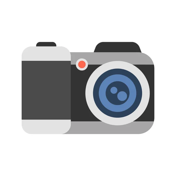 Cam Camcorder Camera Pictogram Platte Stijl — Stockvector