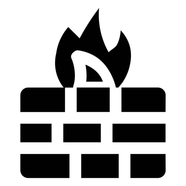 Firewall Chronić Ikonę Bezpieczeństwa Solidnym Stylu — Wektor stockowy