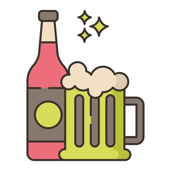 Alcohol Bier Ambachtelijke Pictogram — Stockvector