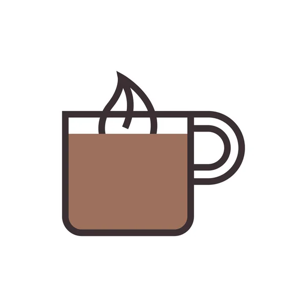 Chocolate Hot Beverage Icon Filled Outline Style — Stock Vector