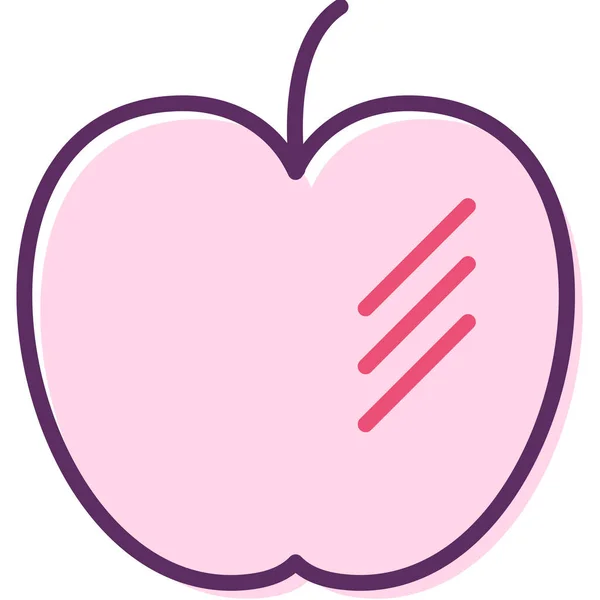 Яблуко Фрукти Їстівні Фрукти Значок Заповненому Стилі — стоковий вектор