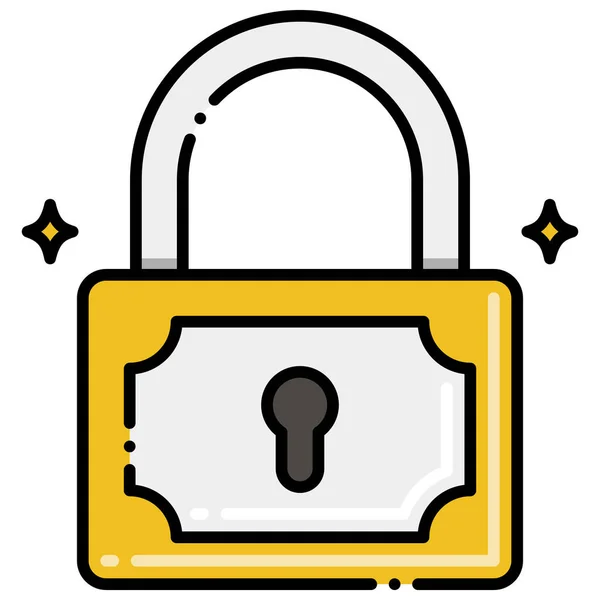 Padlock Lock Security Icon Filled Outline Style — Stock Vector