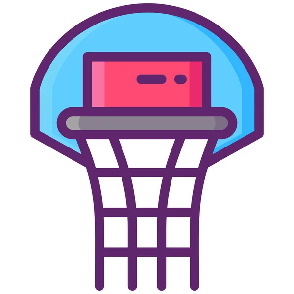 Icône Panier Basket Ball Arrière — Image vectorielle