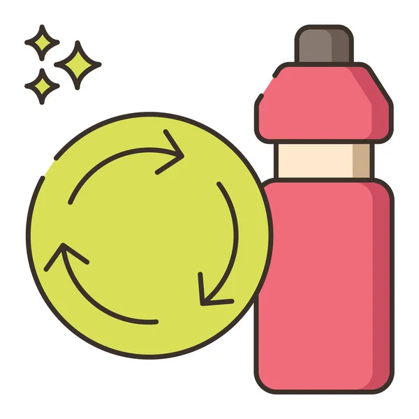 Biodegradable Water Bottle Filled Outline Icon Filled Outline Style — Stock Vector