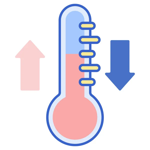 Celsius Temperatuur Thermometer Icoon Gevulde Omtrek Stijl — Stockvector