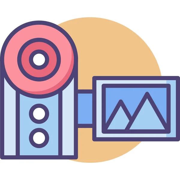 Handycam Recorder Gevuld Outline Pictogram Gevulde Outline Stijl — Stockvector