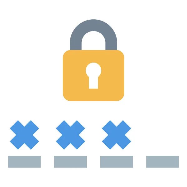 Lock Login Password Icon Flat Style — Stock Vector
