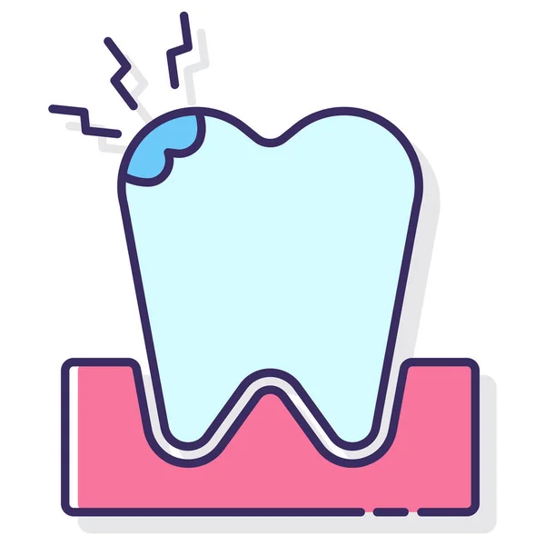 Allergy Pain Teeth Icon Filled Outline Style — Stock Vector