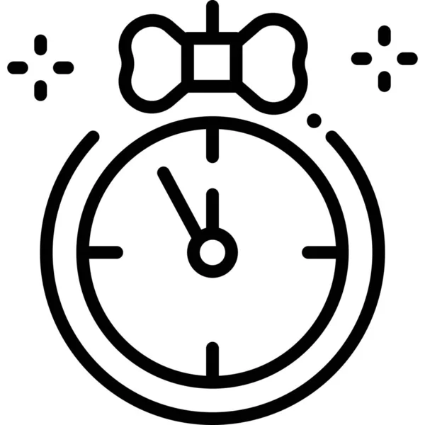 Ξυπνητήρι Ρολόι Ώρα Εικονίδιο Στυλ Περίγραμμα — Διανυσματικό Αρχείο