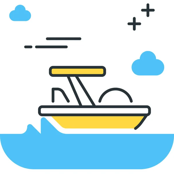 Pedalo Vervoer Water Icoon Gevulde Outline Stijl — Stockvector