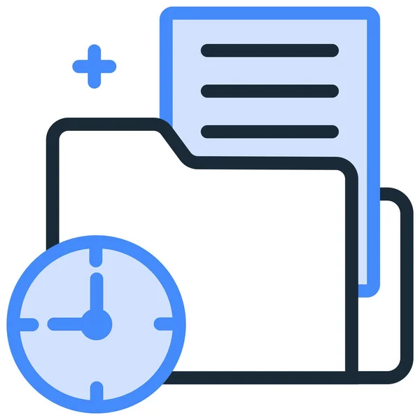 Icona Del Documento Della Directory Dati Stile Contorno Riempito — Vettoriale Stock