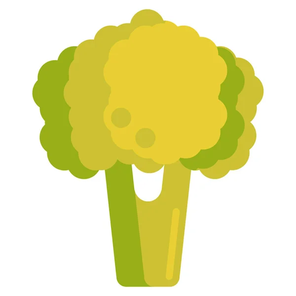 Brokkoli Gemüse Ikone Flachen Stil — Stockvektor