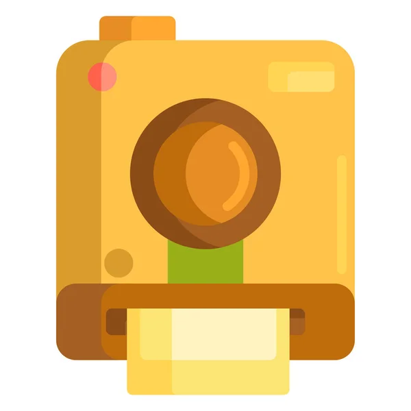 Camera Instagram Polaroid Icon Flat Style — Stock Vector