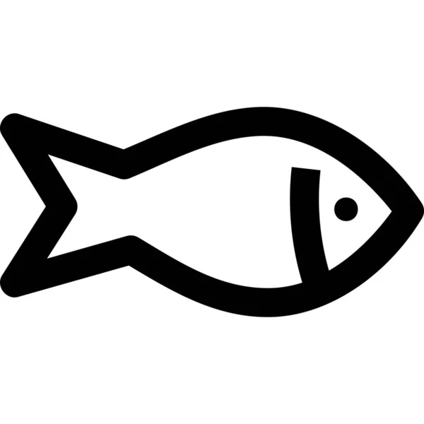 Angry Animal Fish Icon Outline Style — Stock Vector