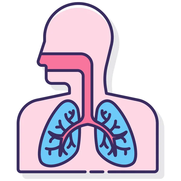 Anatomy Lungs Respiratory Icon Hospitals Healthcare Category — Stock vektor