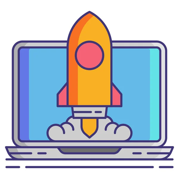 Launch Marketing Rocket Icon — Stok Vektör