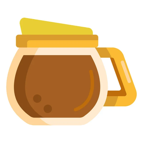 Cafetera Icono Olla Estilo Plano — Archivo Imágenes Vectoriales