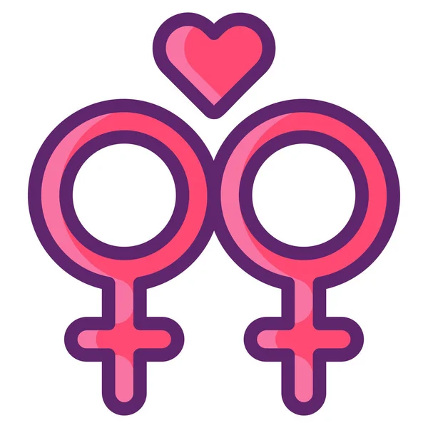 Gay Gender Liefdevolle Pictogram — Stockvector