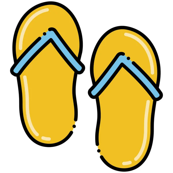 Flipflops Flippers Ikon Sandal Dalam Kategori Musim Panas - Stok Vektor