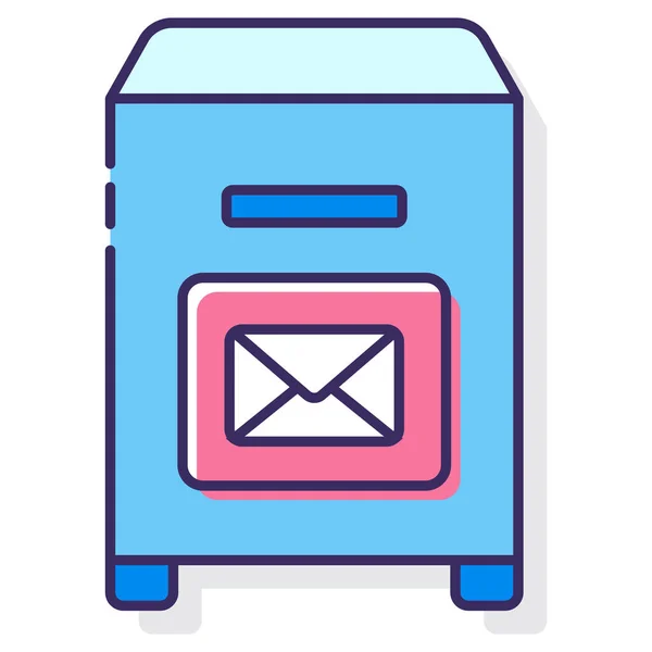 Email Inbox Mail Icoon Gevulde Outline Stijl — Stockvector