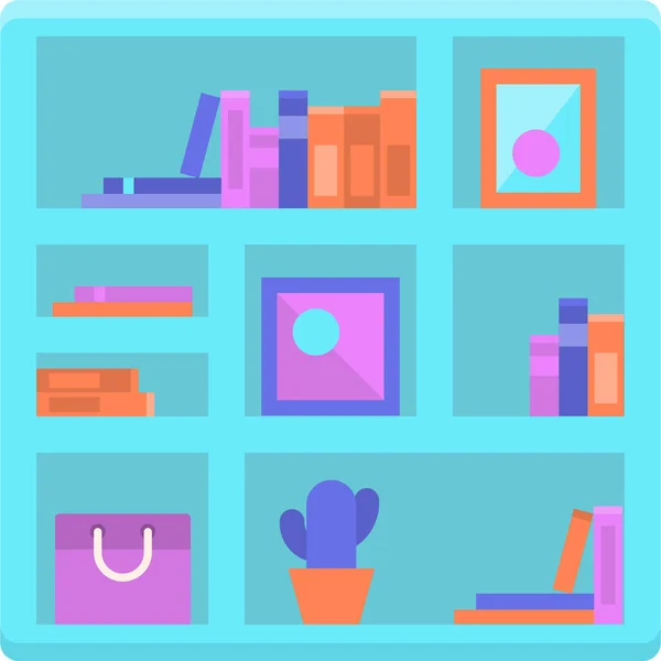 Shelf Books Family Home Icon Family Home Categories — 스톡 벡터