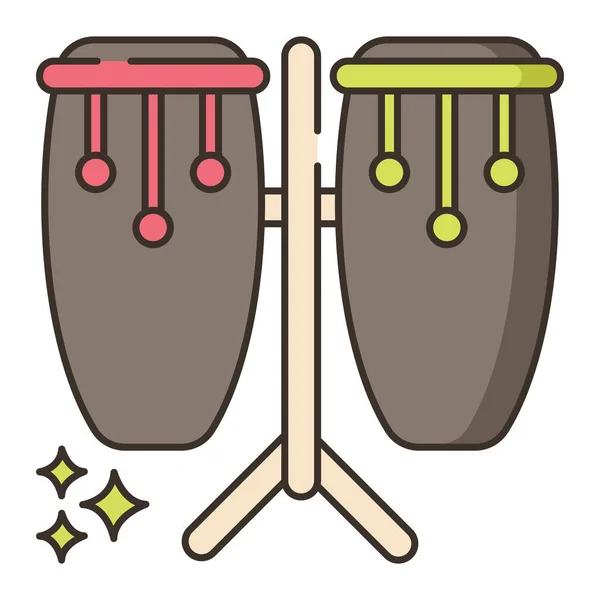 Conga Bateria Ícone Música — Vetor de Stock