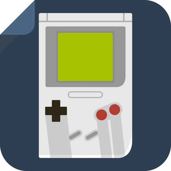 Gameboy Alte Ikone Flachen Stil — Stockvektor