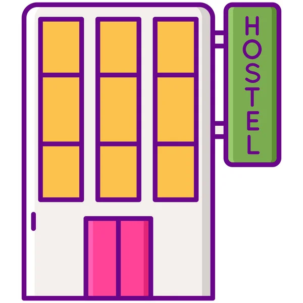 Building Construction Hostel Icon Tourism Hotels Hospitality Category — Stock Vector