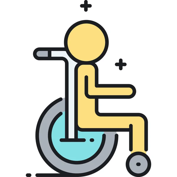 Accessibilité Icône Handicap Accessible Dans Style Contour Rempli — Image vectorielle