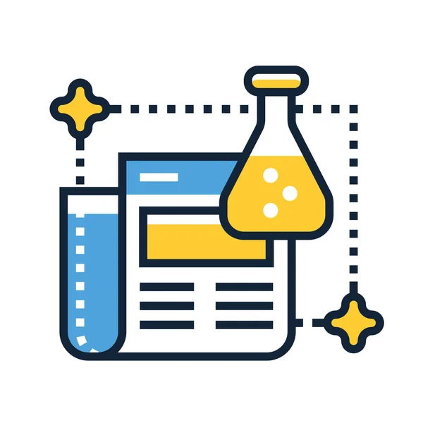 Química Icono Noticias Laboratorio Categoría Ciencia Investigación — Vector de stock