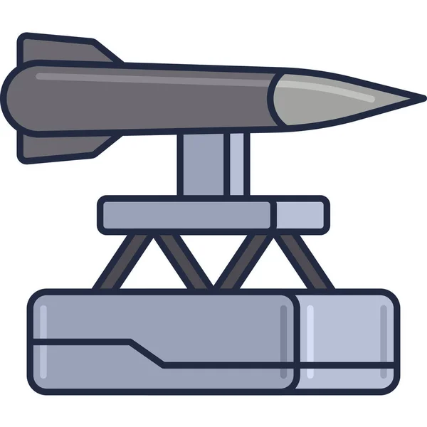 Иконка Ракетной Системы Запуска Ракет Стиле Заполненный План — стоковый вектор
