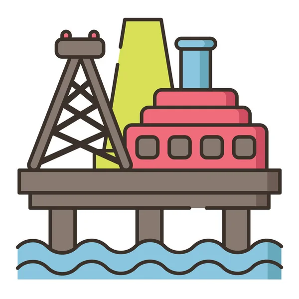 Offshore Platform Software Icon Ecology Environmentalism Category — Stock Vector