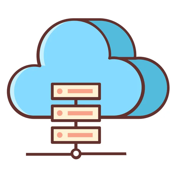 Cloud Symbol Für Hosting Dienste Umrissenen Stil — Stockvektor
