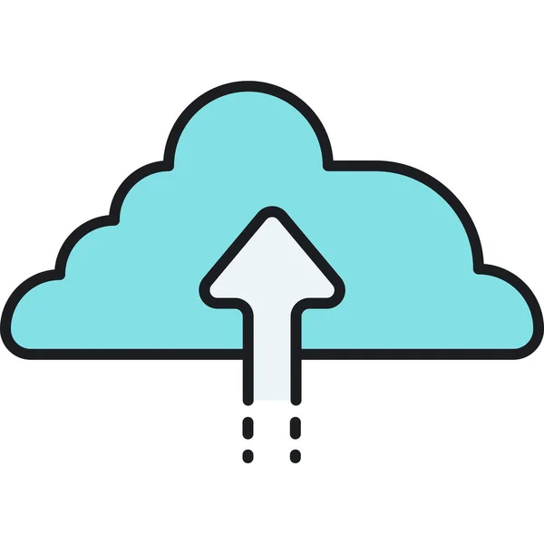 Cloud Media Daten Icon Ausgefüllten Outline Stil — Stockvektor