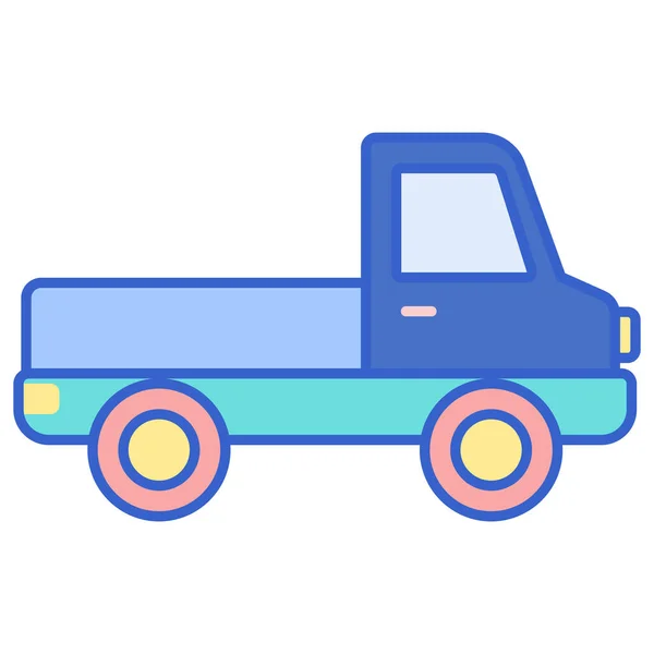 Pickup Lastbil Ikonen Fylld Skiss Stil — Stock vektor