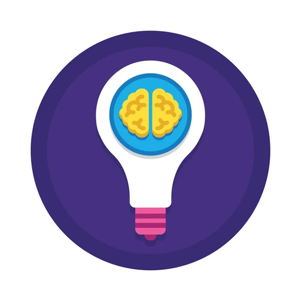Content Marketing Brain Icon Flat Style — Stock Vector