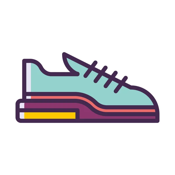 Footwear Shoes Sneakers Icon Filled Outline Style — Stok Vektör