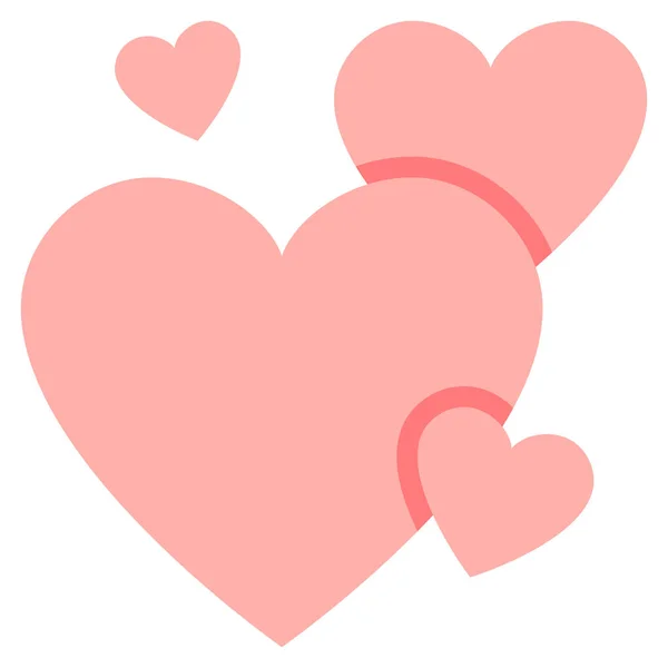Heart Hearts Love Icon Flat Style — Stock Vector