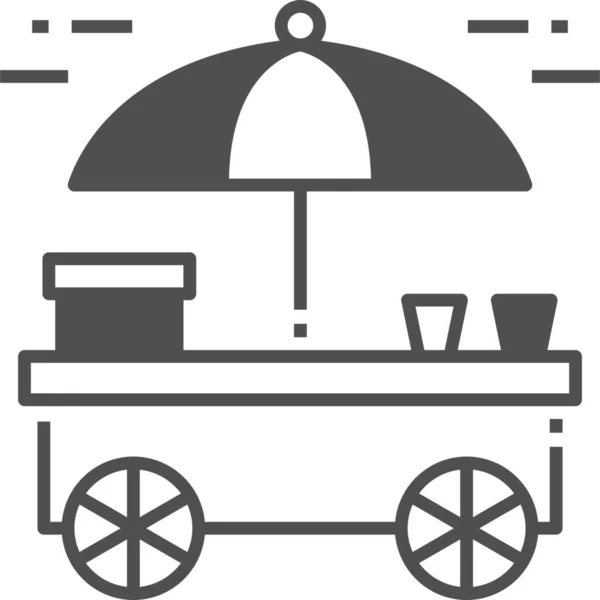 Carro Comida Carnaval Alimentos Puesto Icono — Vector de stock