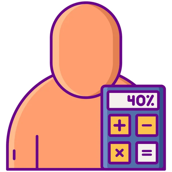 Body Calculator Fat Icon — Stock Vector