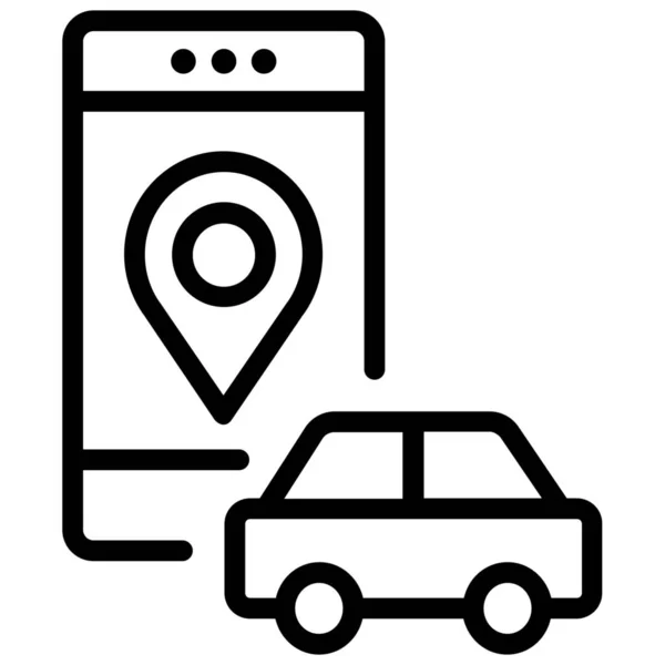 Cab Gps Lokalisieren Cap Icon Outline Style — Stockvektor